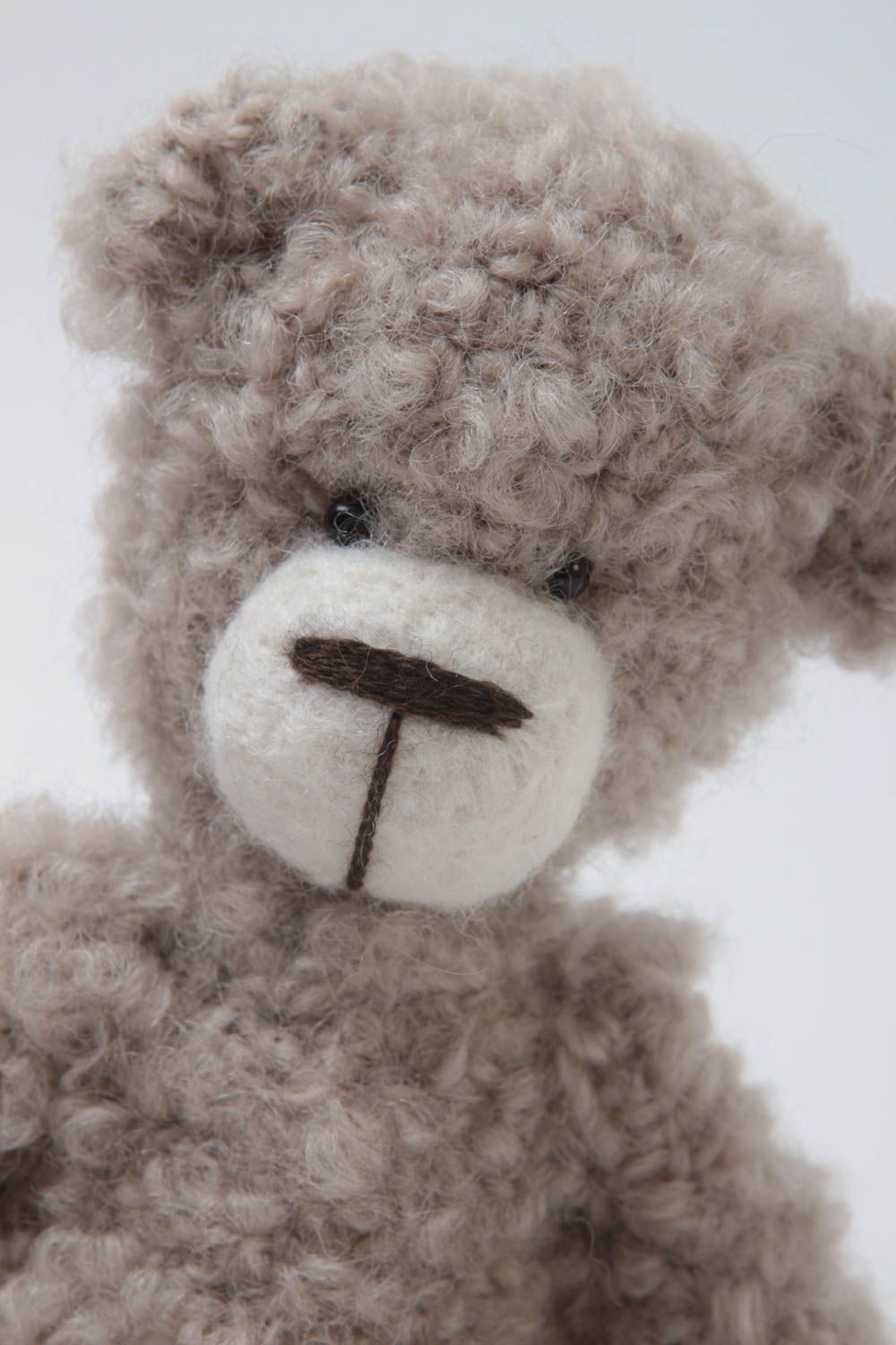 Doudou ours en laine fait main Peluche au crochet beige Jouet pour enfant photo 3
