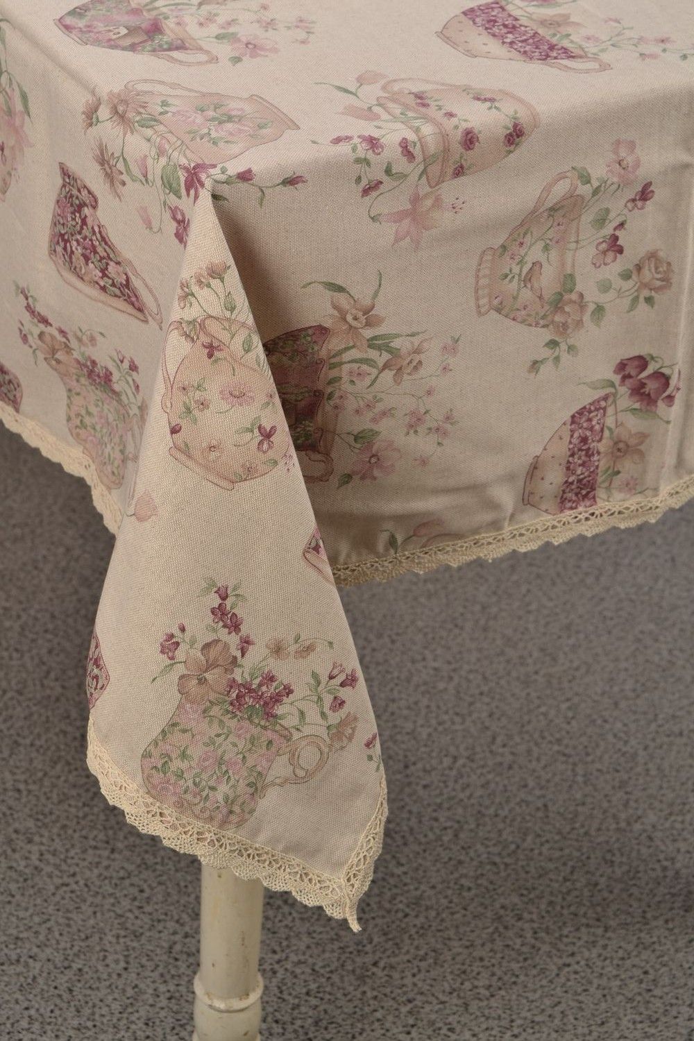 Mantel de tela de algodón y poliamida para mesa rectangular foto 2