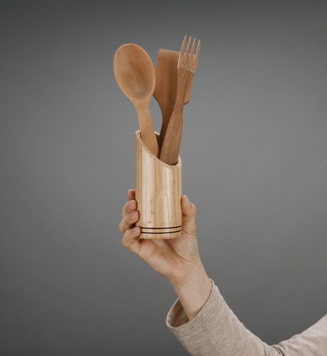 Juego de madera de utensilios de cocina foto 4