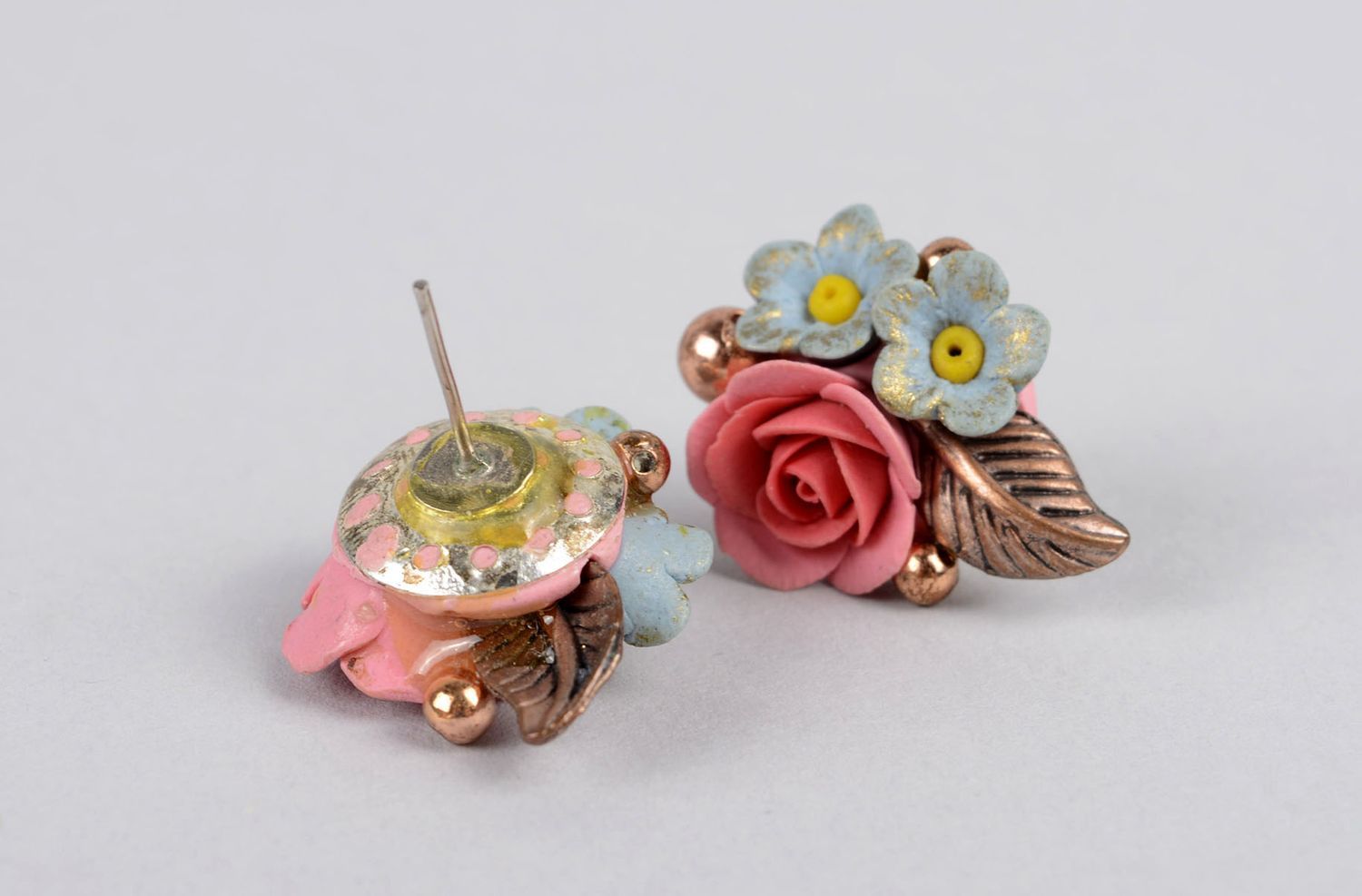 Grelle Blumen Ohrringe handgemachter Polymer Schmuck Geschenk für Frauen foto 2