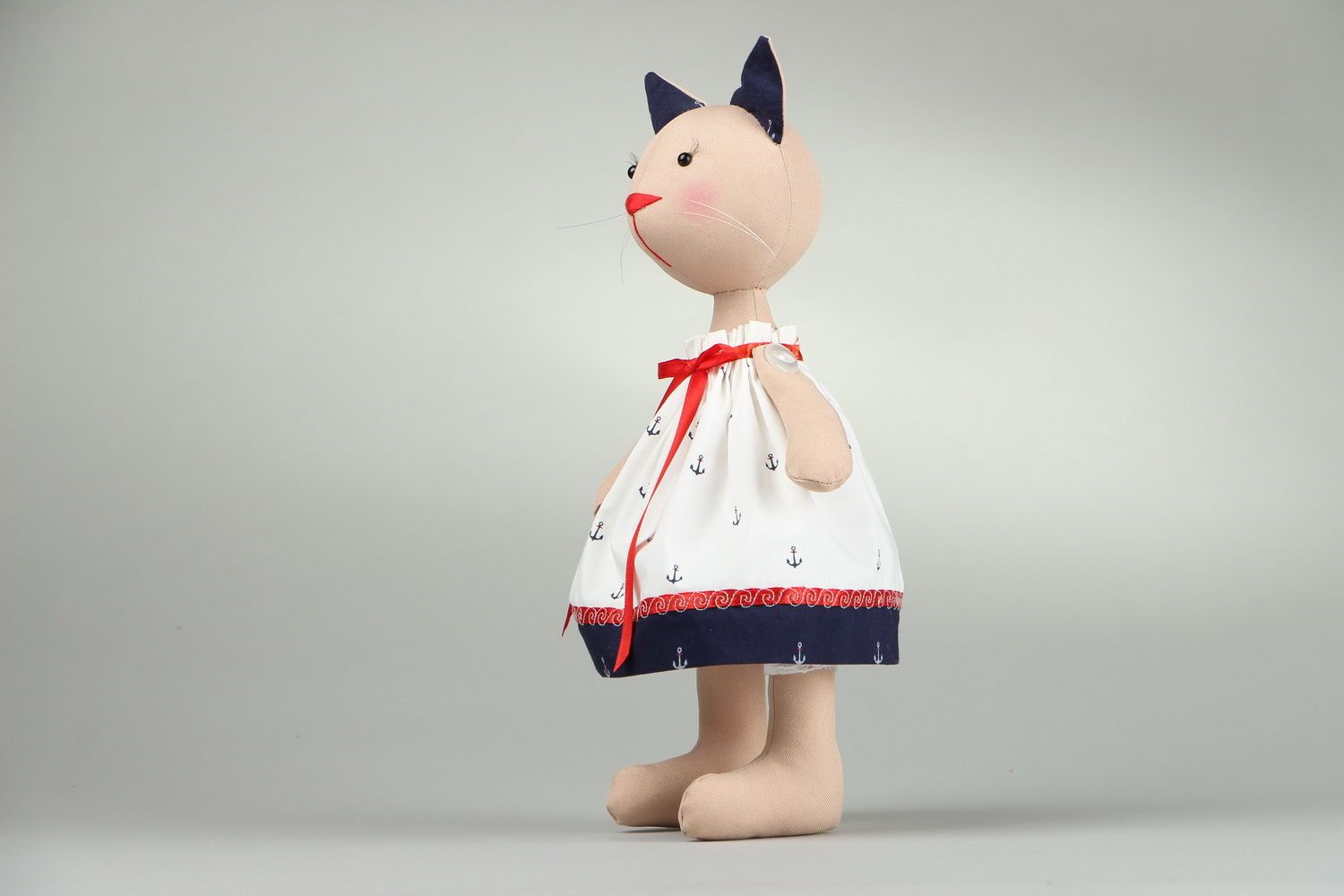 Игрушка из хлопка Кошка-морячка фото 1