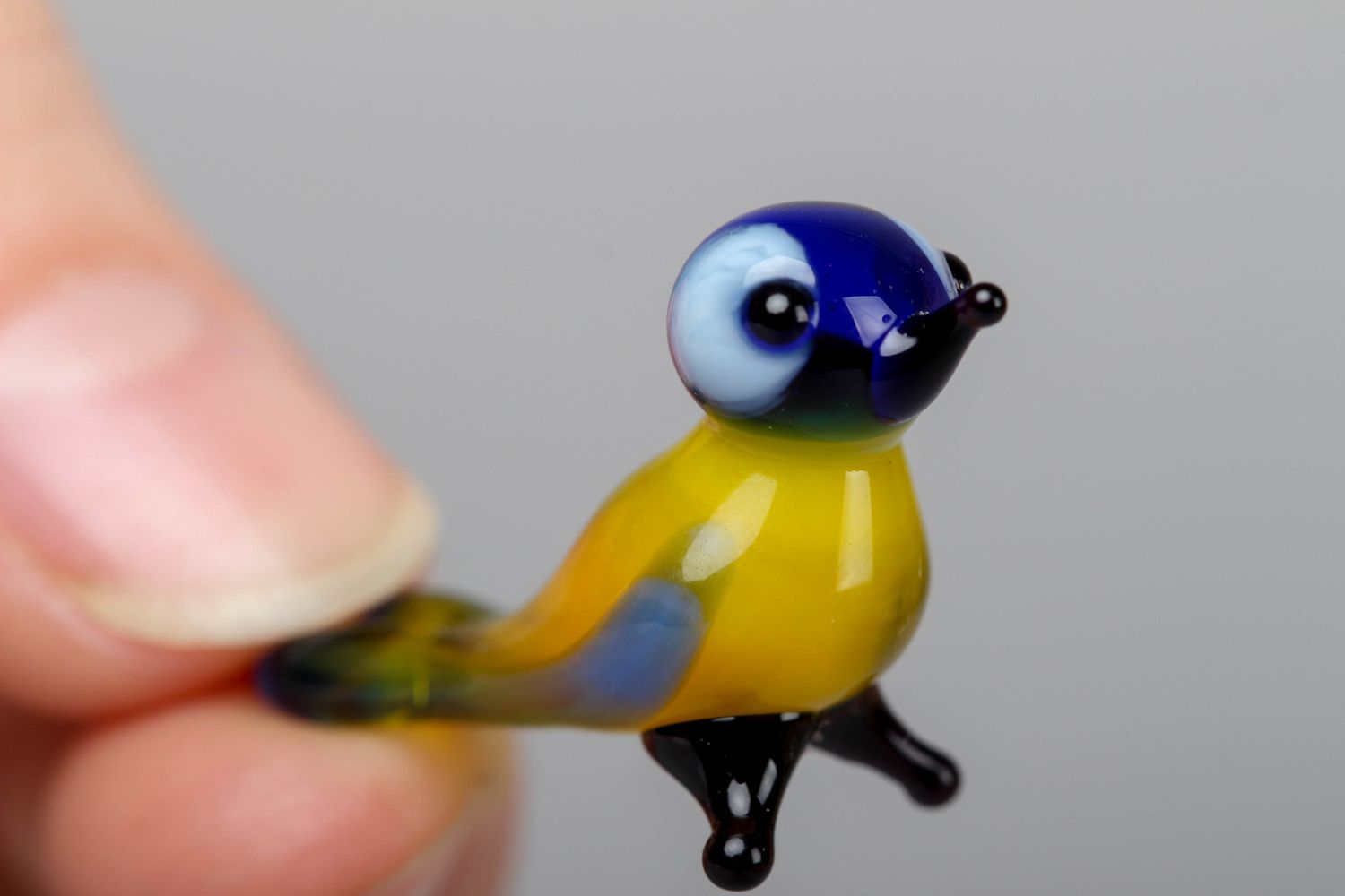 Gift glass statuette of titmouse photo 3