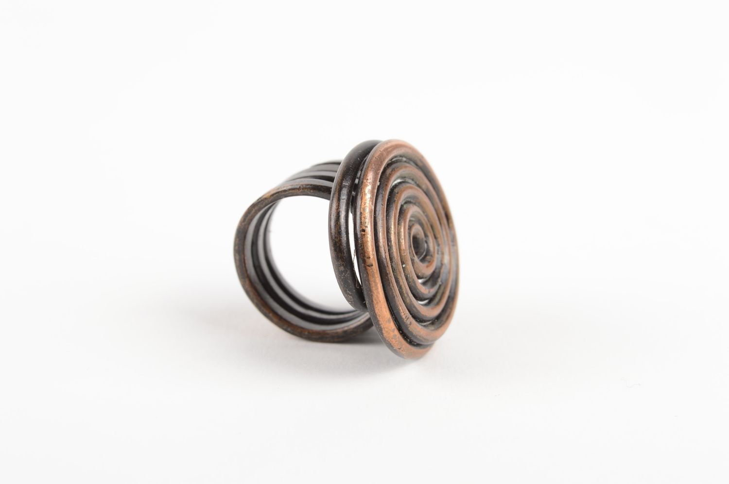 Anillo de cobre hecho a mano en espiral bisutería artesanal regalo original  foto 5