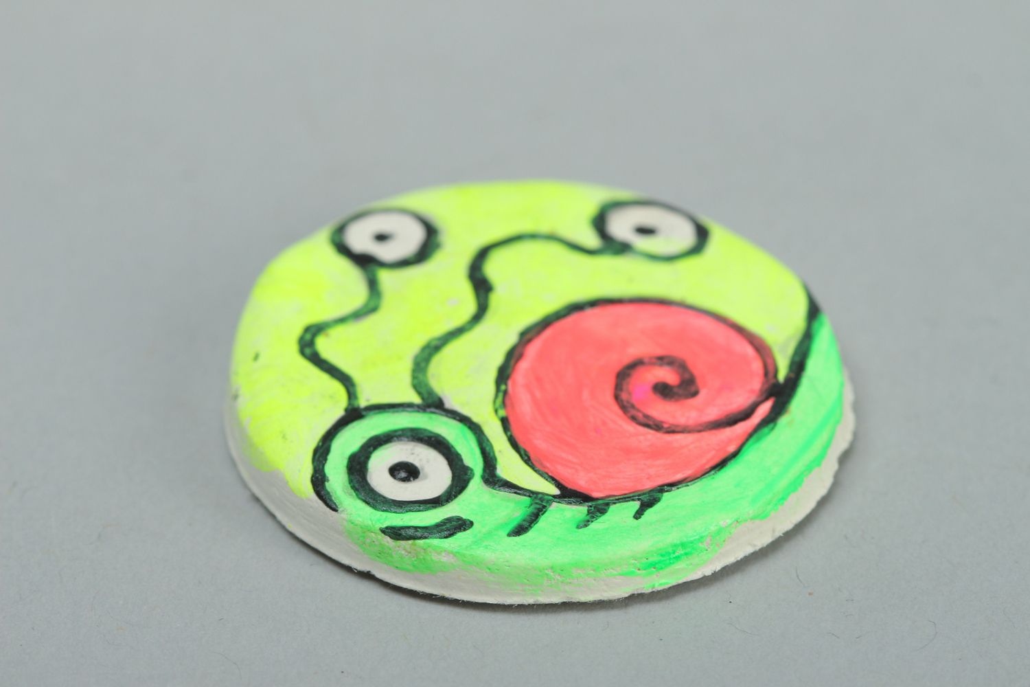 Handmade polymer clay fridge magnet Snail photo 1