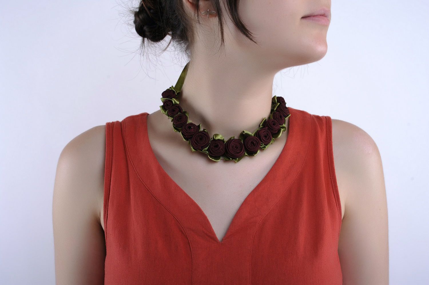 Textile handmade necklace photo 2