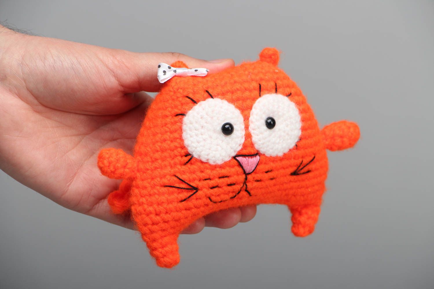 Soft crochet toy Red Cat photo 4