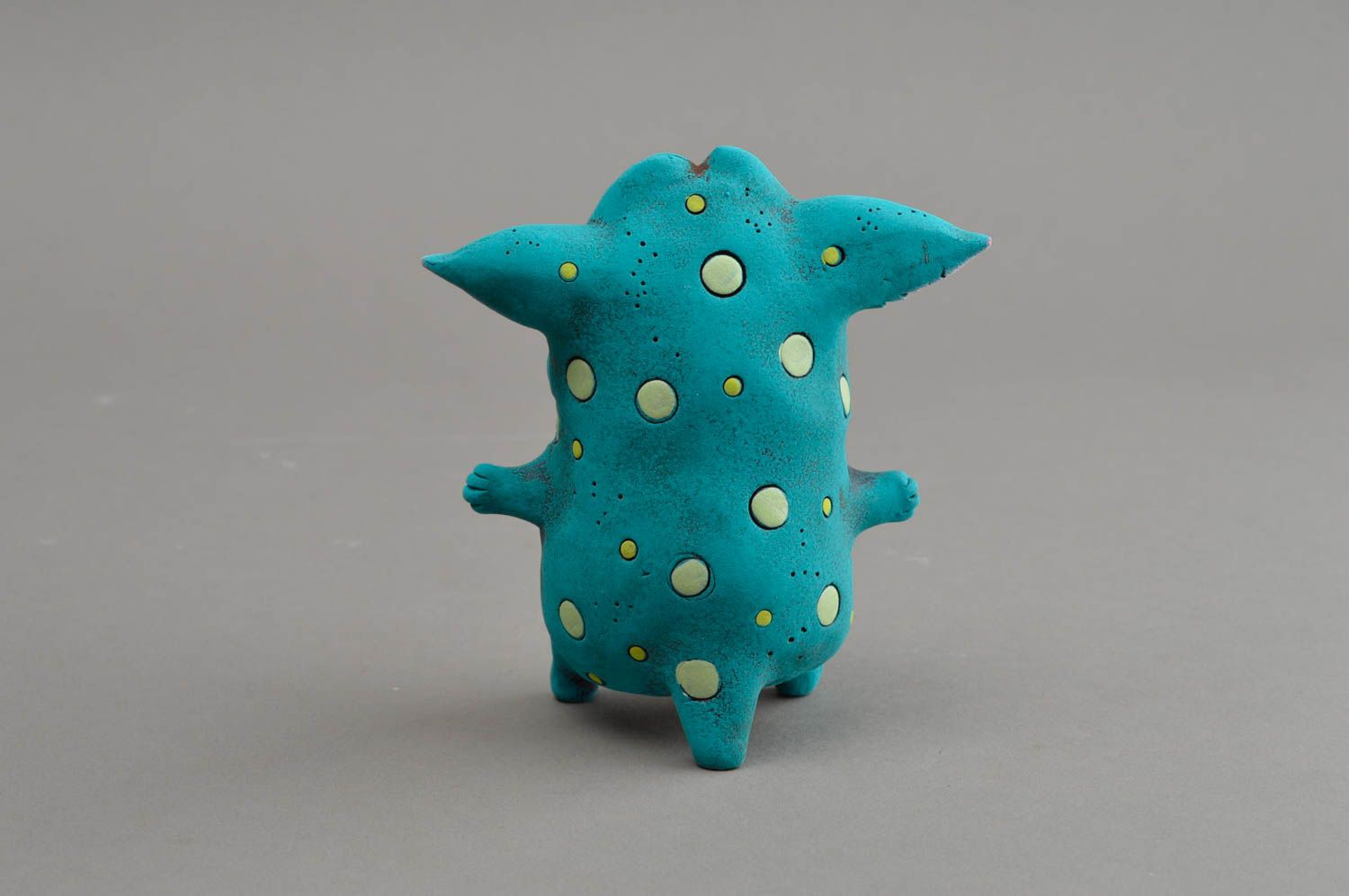 Figurine de troll faite main originale turquoise décoration miniature cadeau photo 5