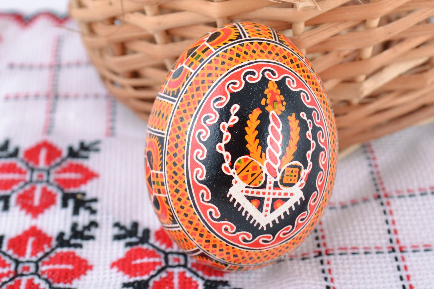 Collectible handmade painted chicken Easter egg photo 1