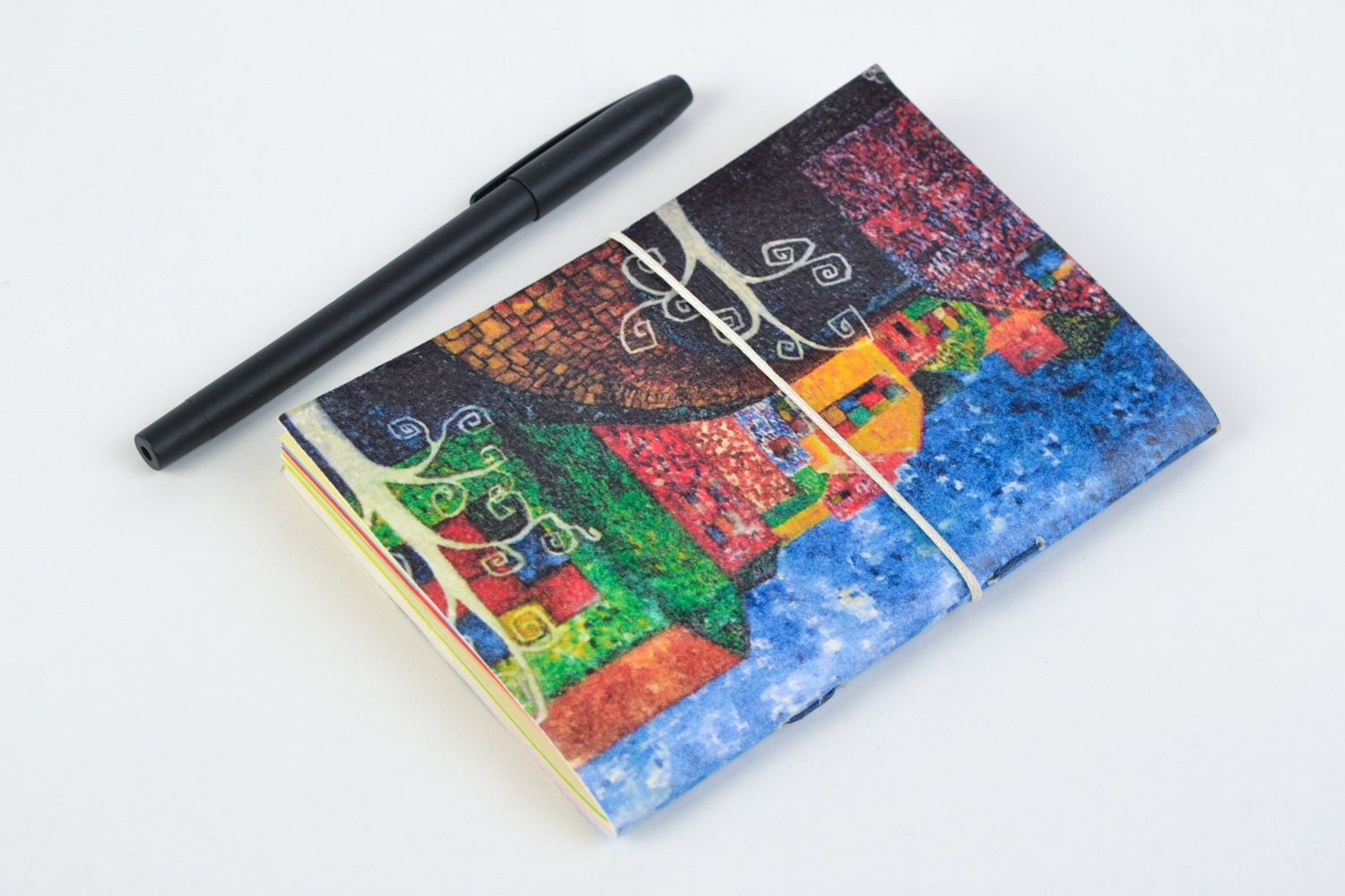 Handmade notebook with colorful designer painting on cover for 48 pages photo 5