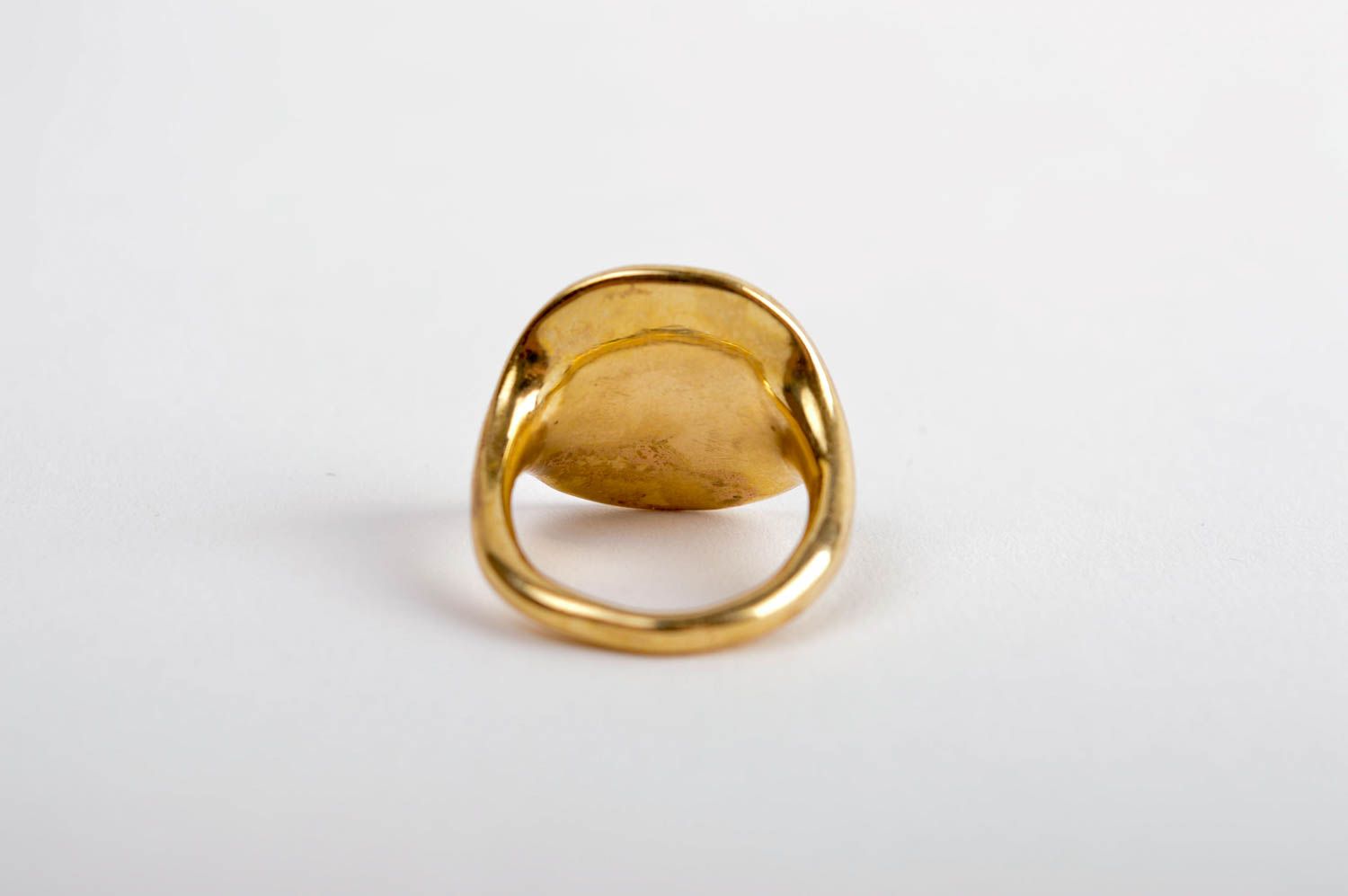 Handmade metal ring brass accessories metal jewelry stylish massive ring photo 4