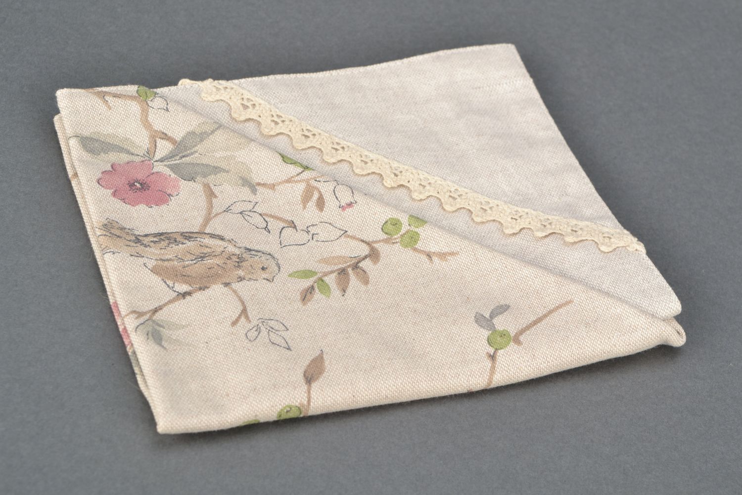 Double-sided decorative cotton and polyamide table napkin photo 3