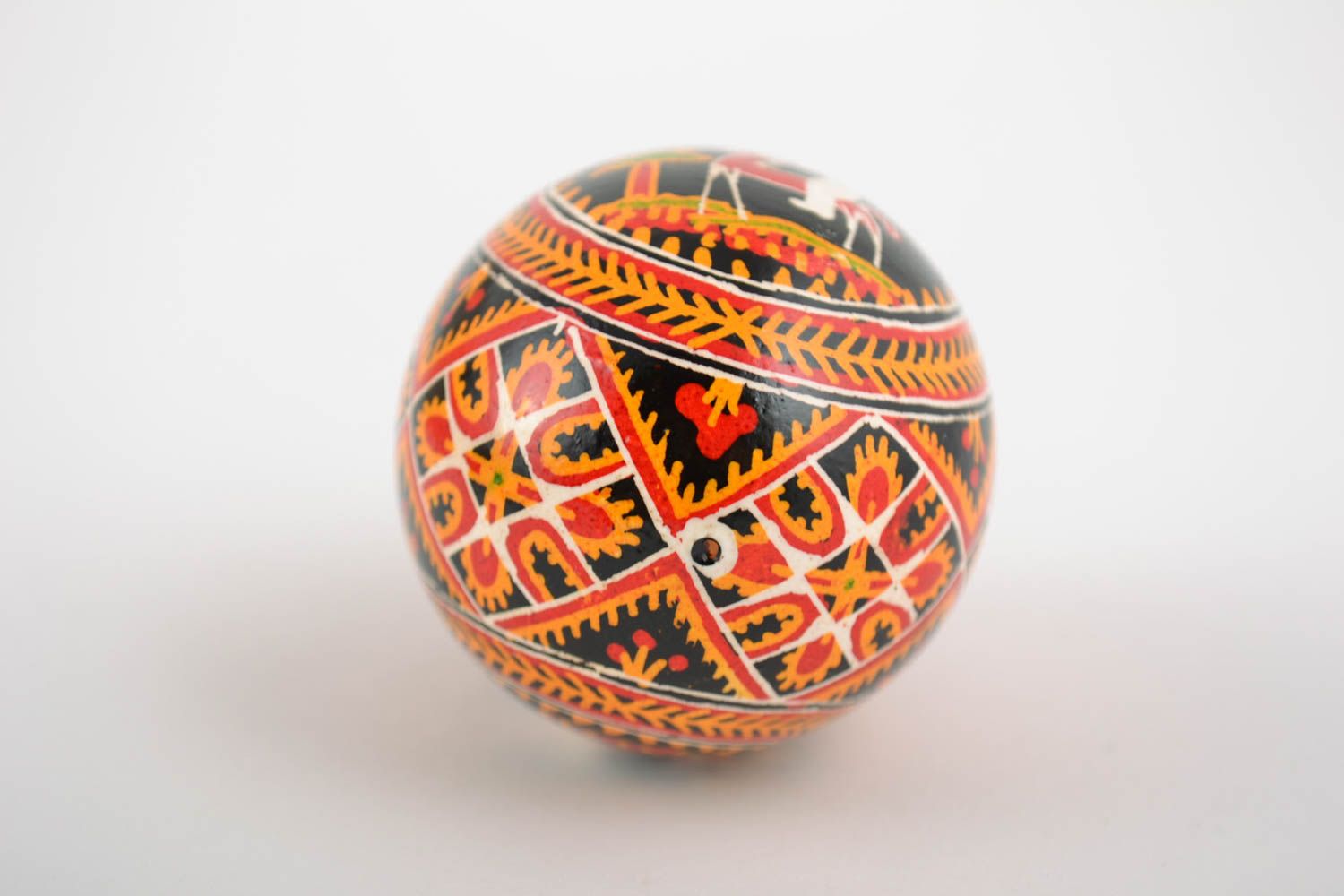 Unusual beautiful handmade painted Easter egg with ornament photo 5