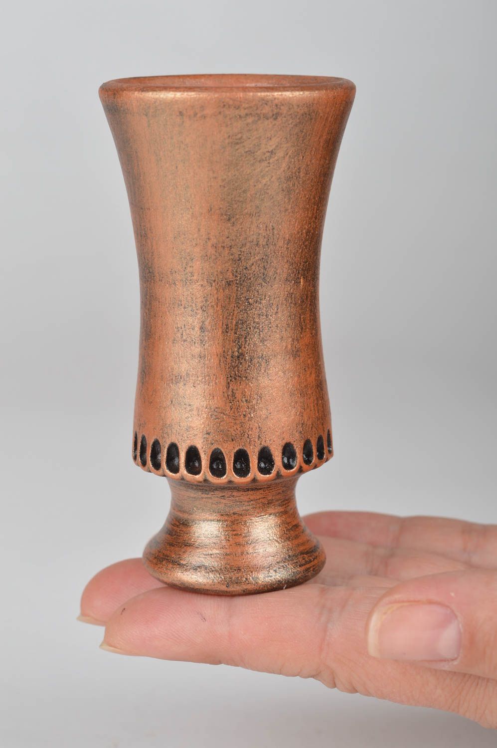 Handmade Schnapsglas Keramik Geschirr aus Ton originell Schnapsglas aus Ton foto 3