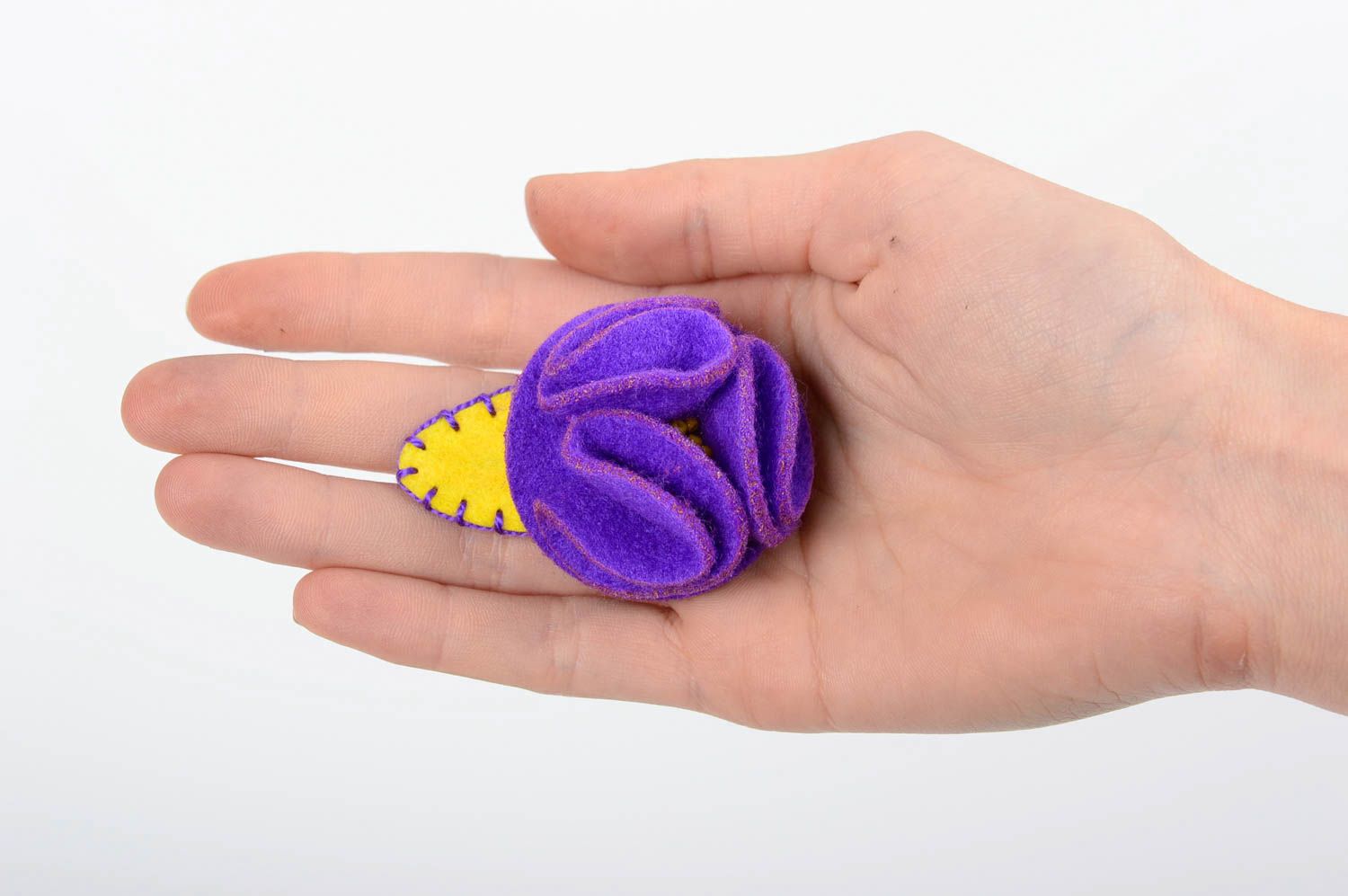 Violette Blume Haarspange handgemachter Schmuck Accessoires für Mädchen grell foto 5