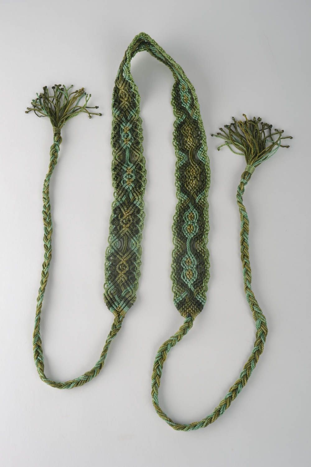 Макраме пояс украшение ручной работы украшение в этно стиле женский пояс фото 2