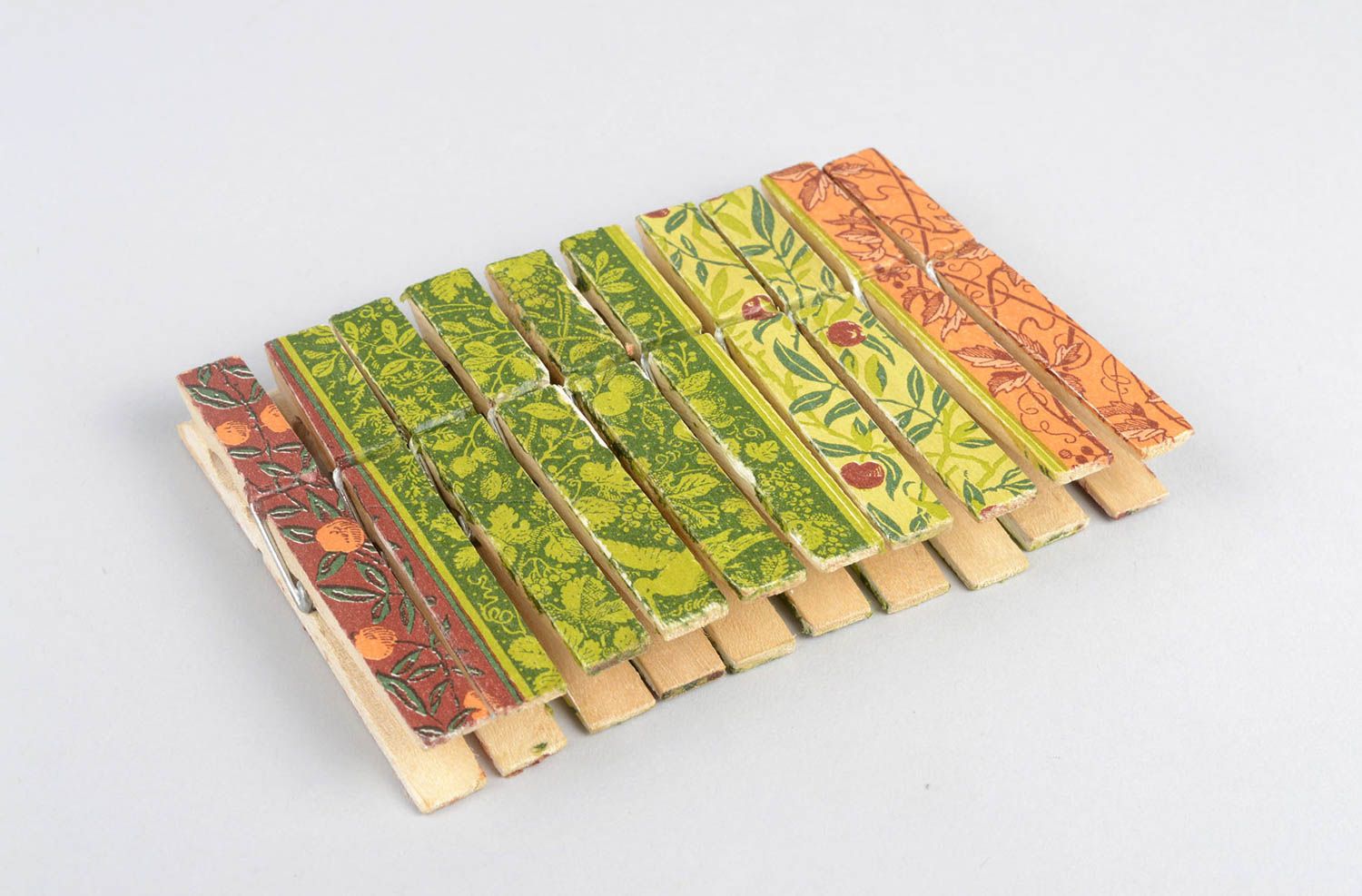 Pinces à linge Décoration maison fait main de bambou Accessoire menage 10 pièces photo 1