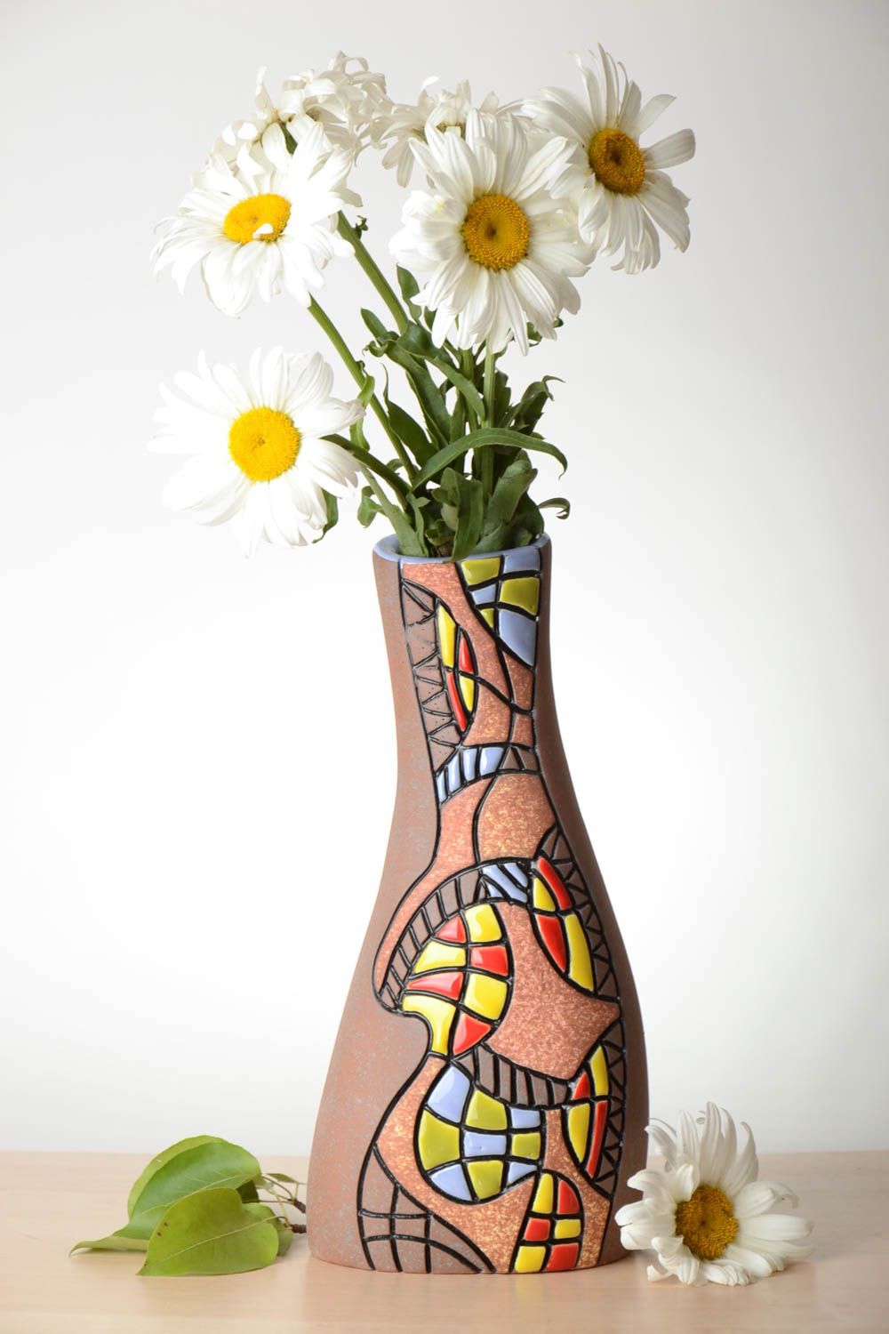 Jarrón decorativo artesanal florero de cerámica decoración de dormitorio
 foto 1