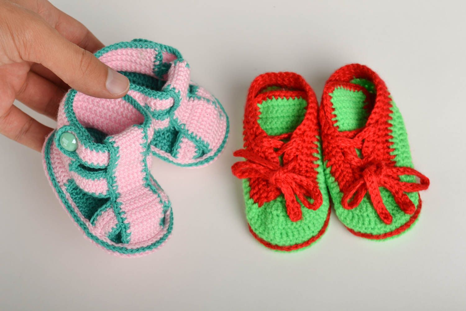 Handmade crochet baby booties set 2 pairs fashion accessories warm baby booties photo 5
