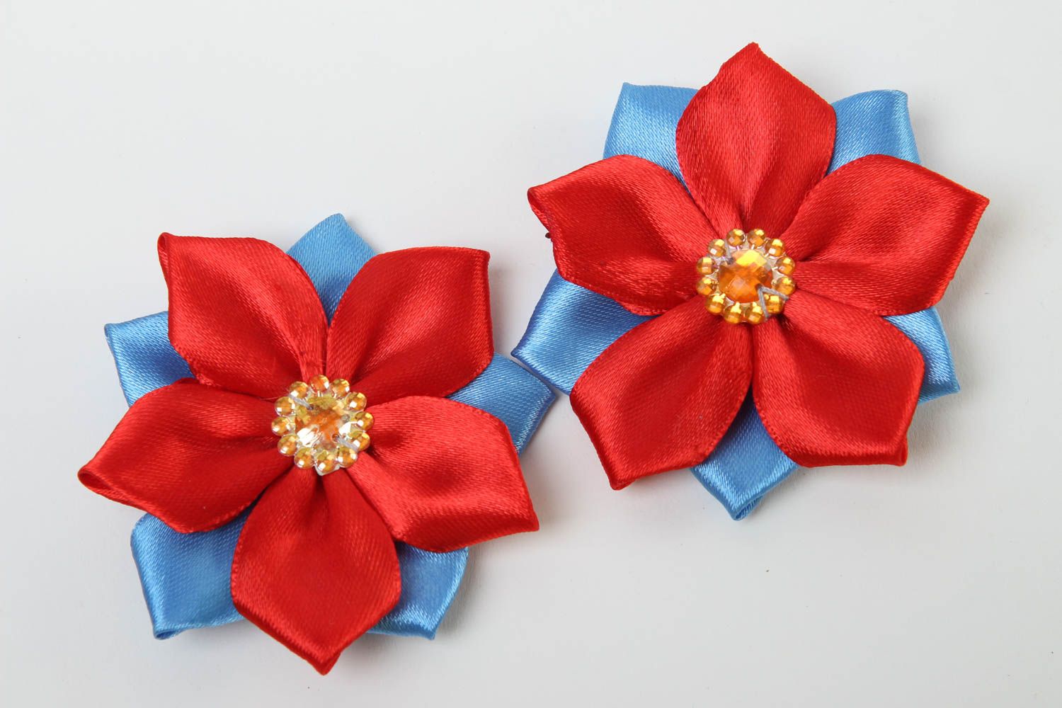 Handmade hair clip flower hair clip handmade accessory gift ideas set of 2 items photo 2