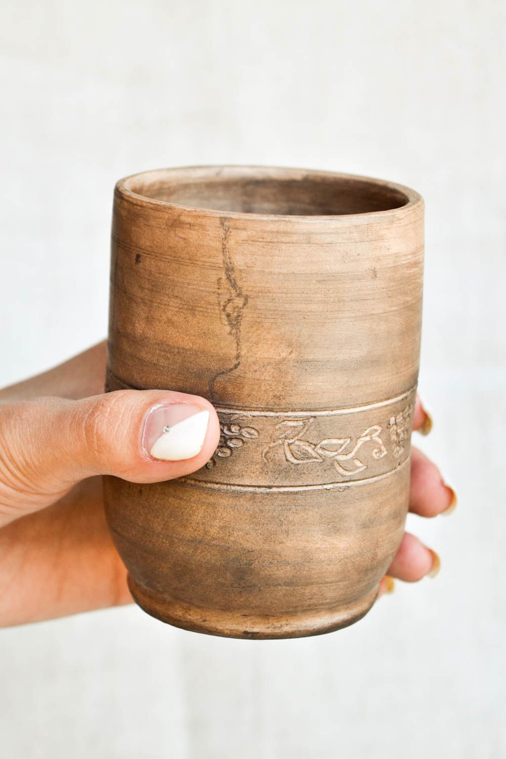 Vaso de arcilla hecho a mano regalo original para amigo cosa de cocina  foto 2