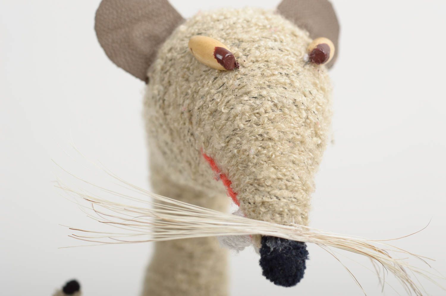 Мягкая игрушка крыса ручной работы игрушка для малышей интересный подарок фото 3