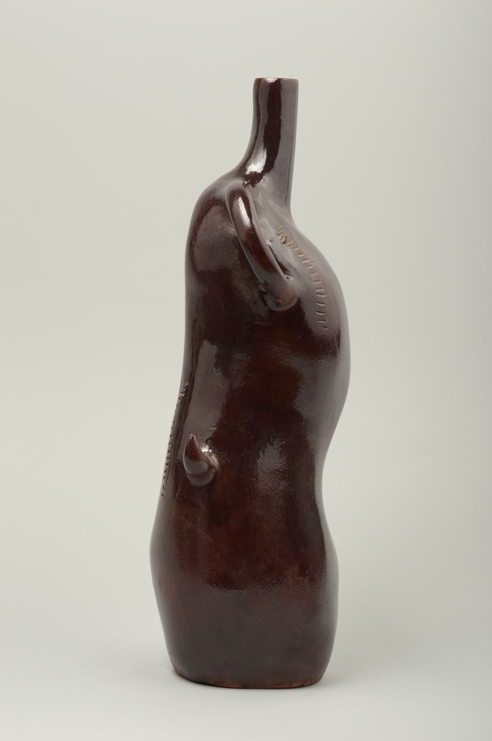 Botella de barro para vino hecha a mano vajilla de cerámica objeto de decoración foto 3