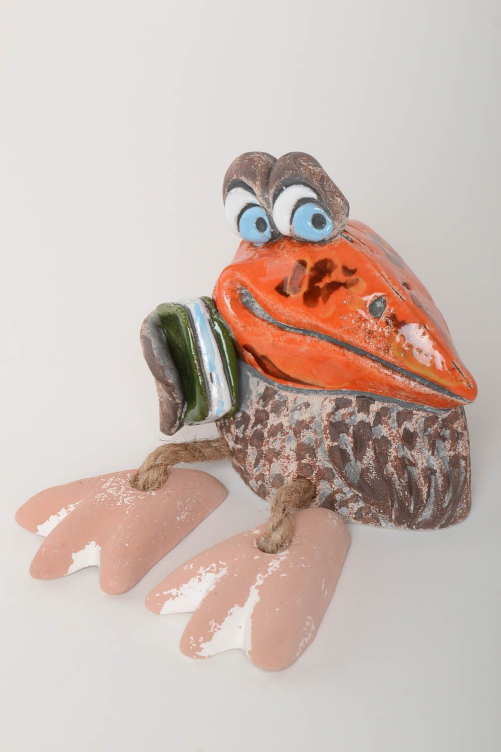 Tirelire oiseau faite main Figurine animal en argile peinte Cadeau original photo 2
