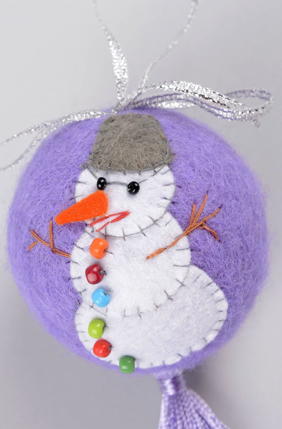 Handmade Christmas ornament soft Christmas ball wool felting decorative use only photo 2