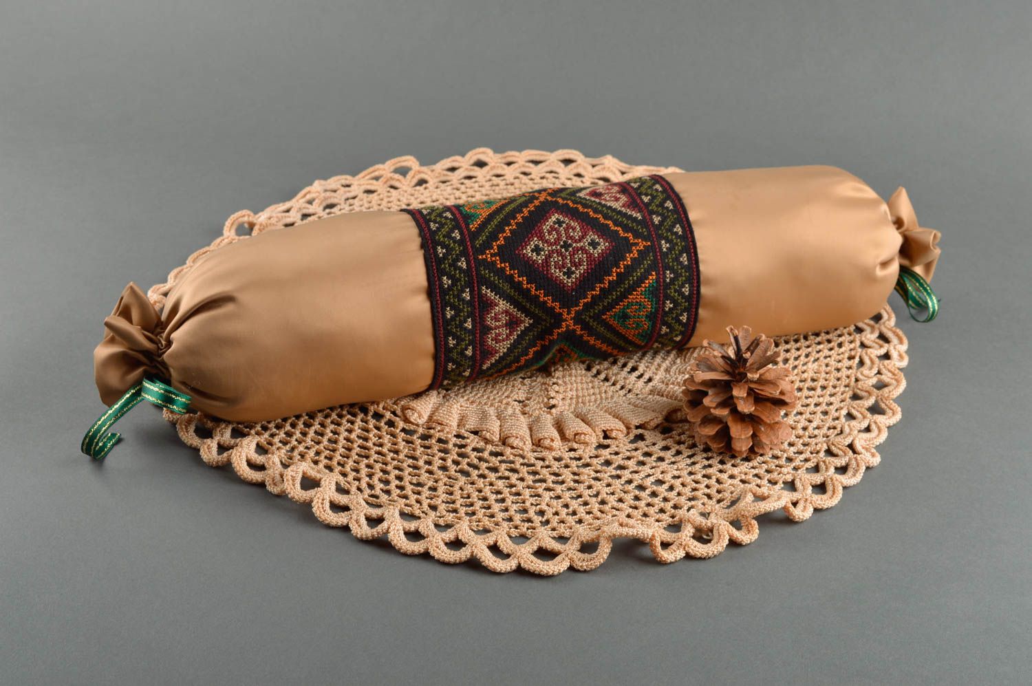 Almohada decorativa de tela artesanal decoración de interior regalo original foto 5