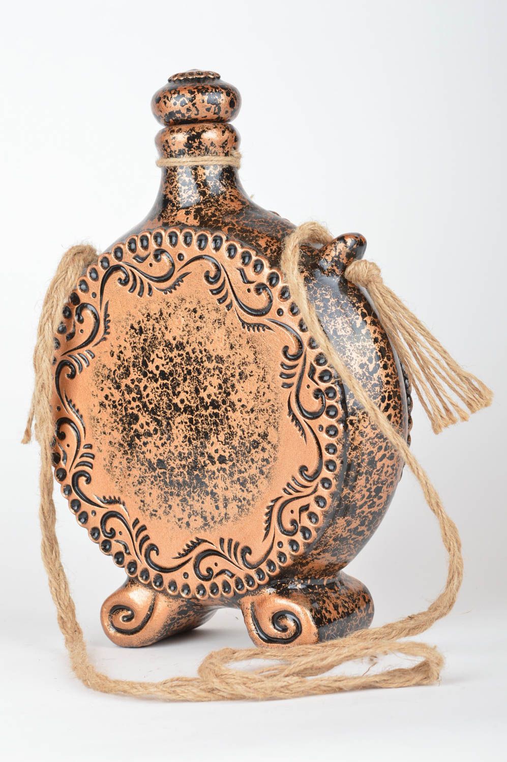 Keramische Flasche aus Ton für Haus Dekor mit Glasur beschichtet handgeschaffen foto 5