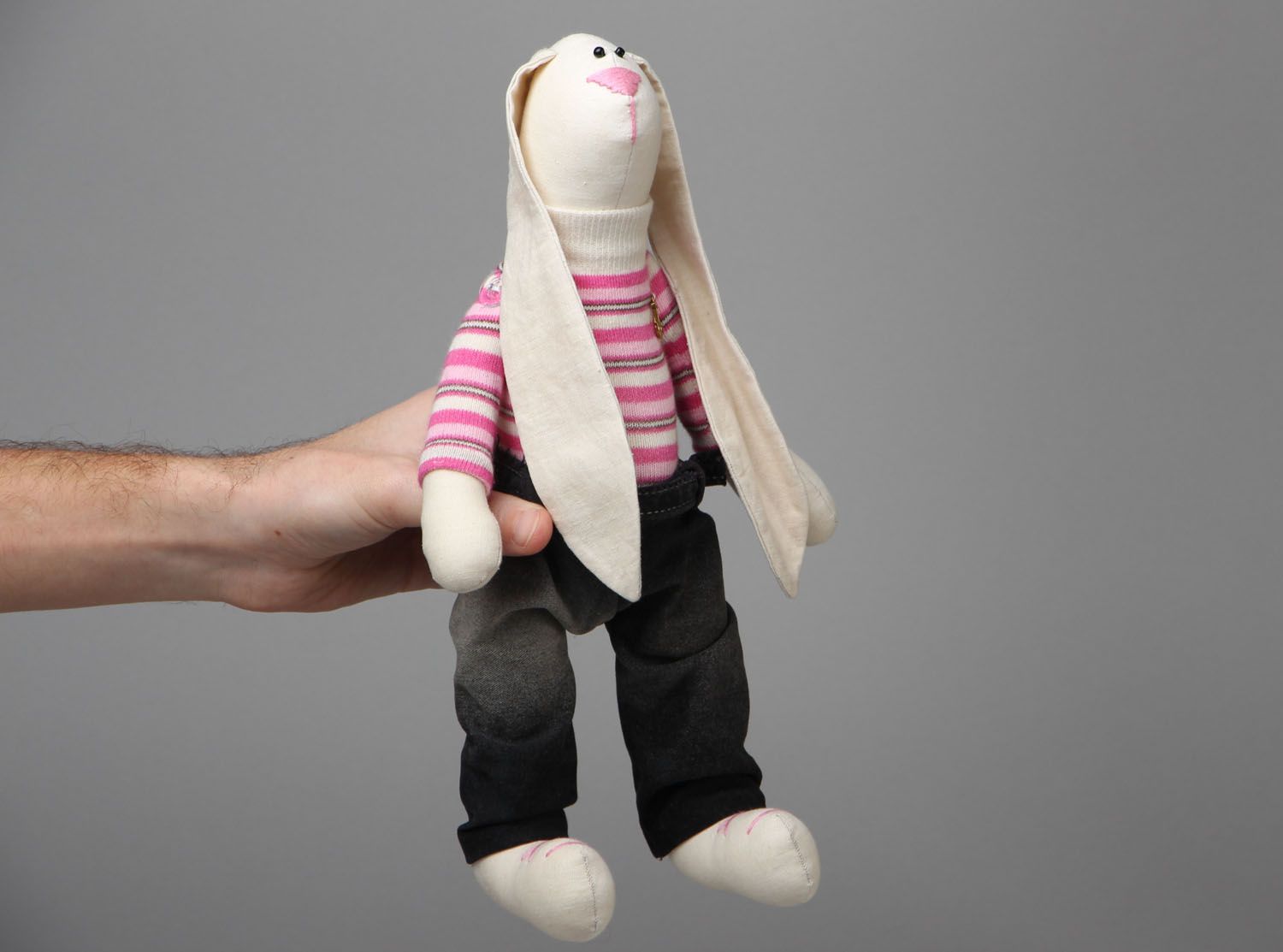 Textile handmade toy Bunny Sailor photo 4
