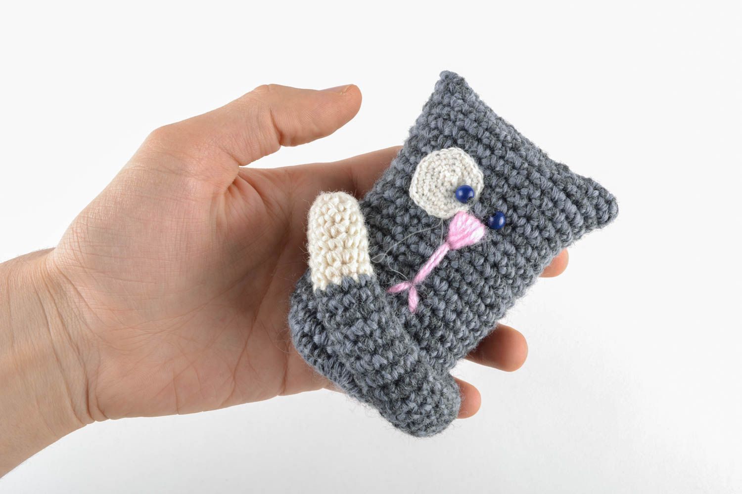 Soft crochet toy Gray Cat photo 5