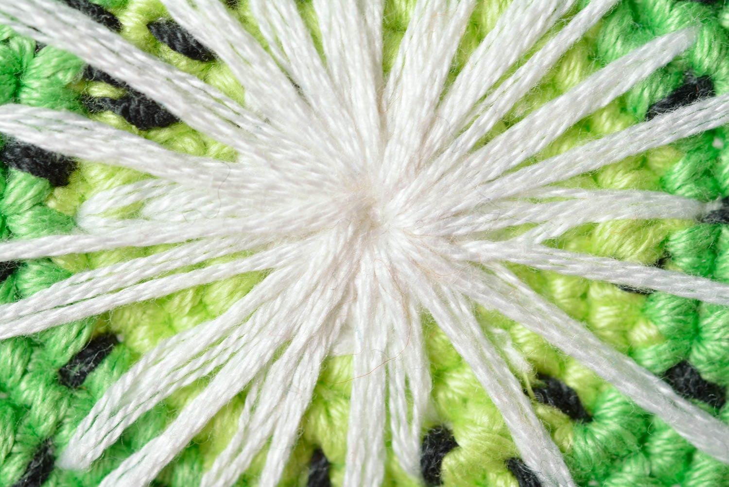 Dessous-de-verre fait main Sous-verre rond tricoté au crochet vert Déco cuisine photo 5