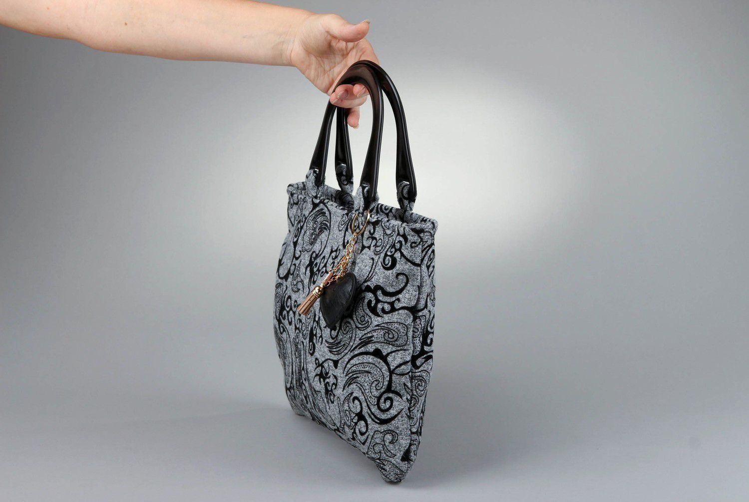 Handgemachte Handtasche aus Textil foto 3