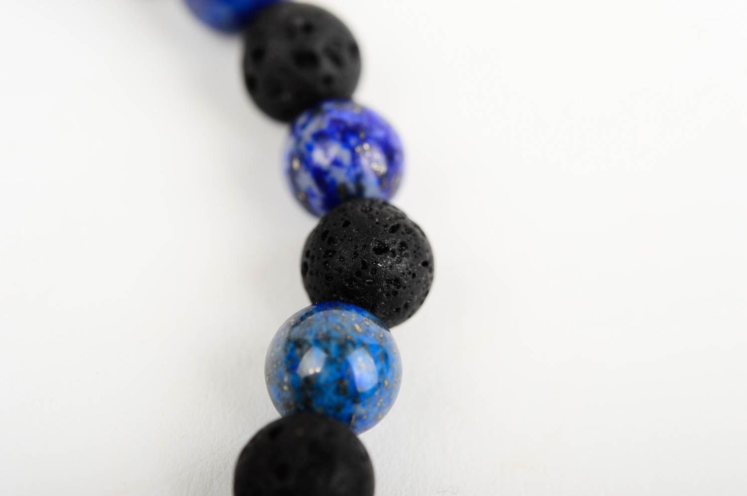 Bracelet pierres naturelles Bijou fait main bleu Accessoire pour femme photo 4