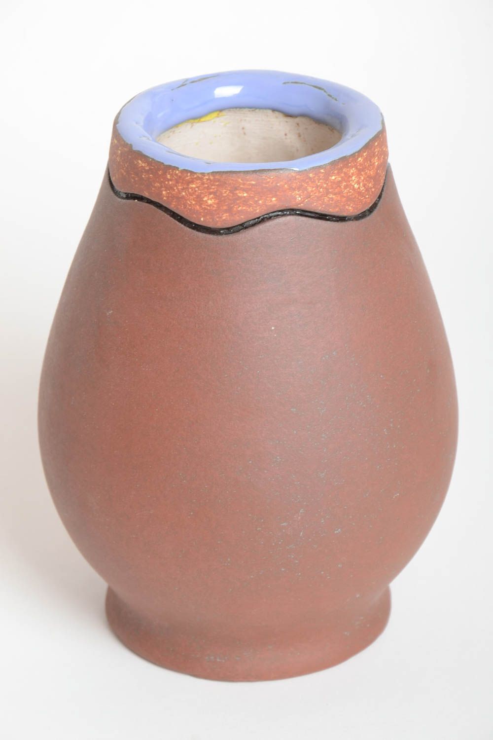 Vase argile fait main Déco maison Cadeau original céramique multicolore photo 5