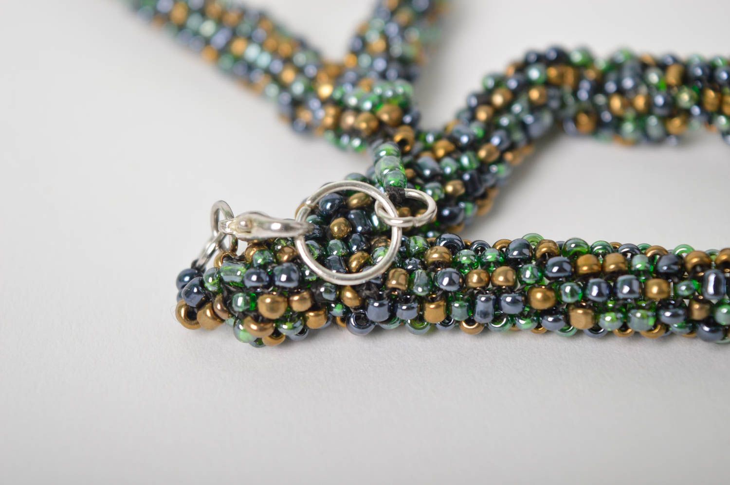 Massive handmade beaded necklace woven necklace beautiful jewellery gift ideas photo 5