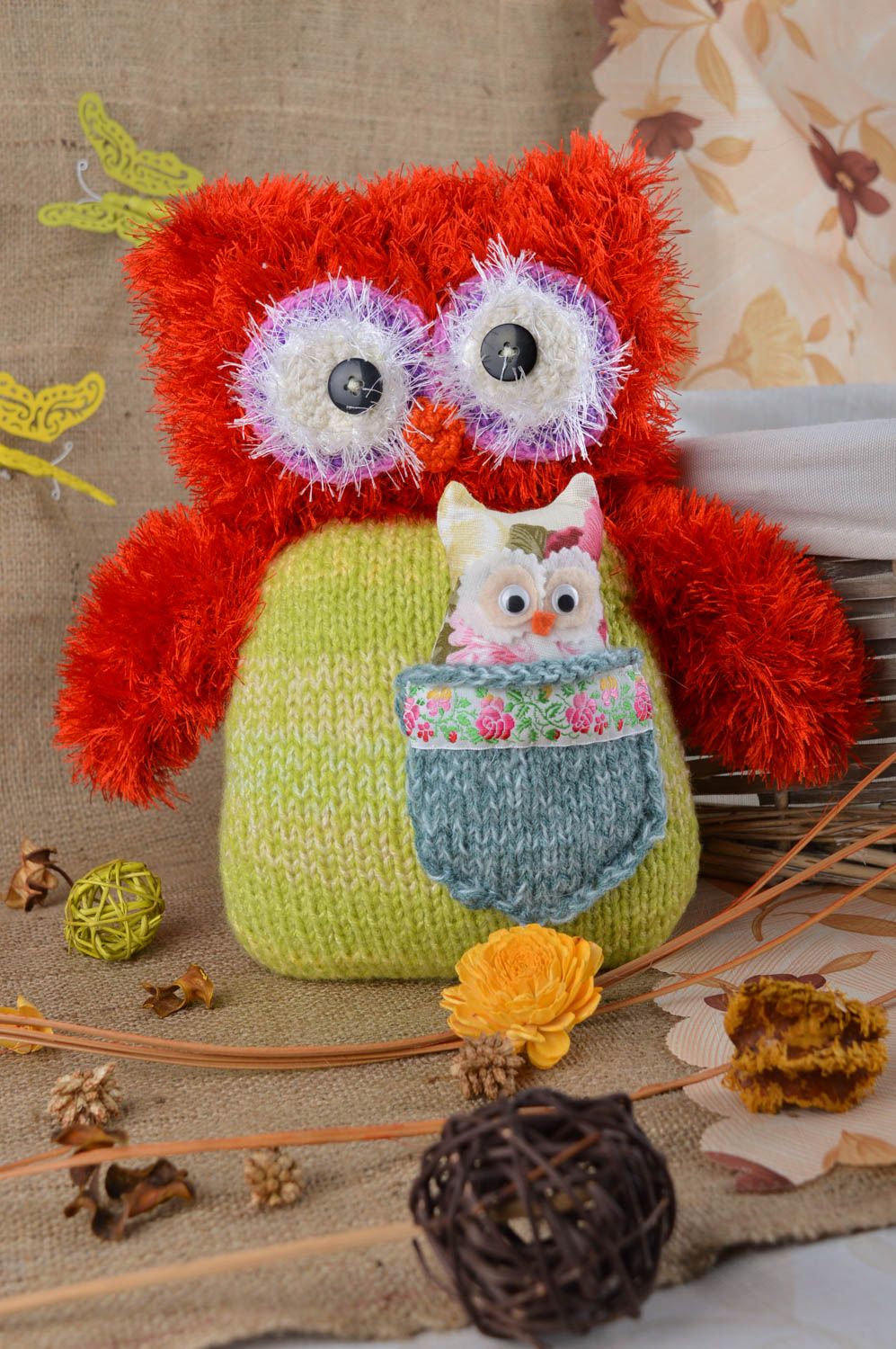 Handmade stuffed owl toy decorative soft toy gift for baby nursery decor ideas photo 1