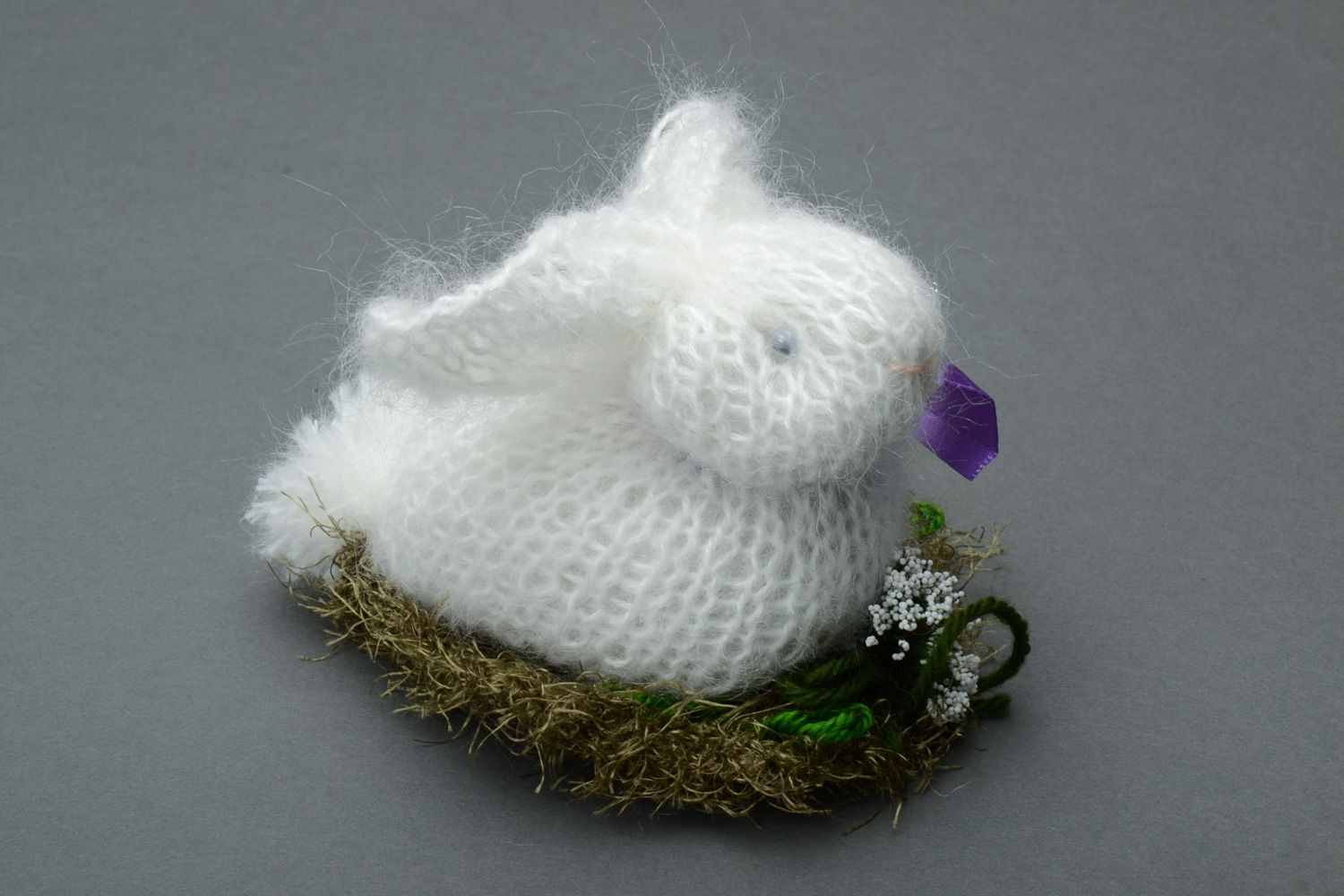 Homemade soft crochet toy Easter rabbit photo 2