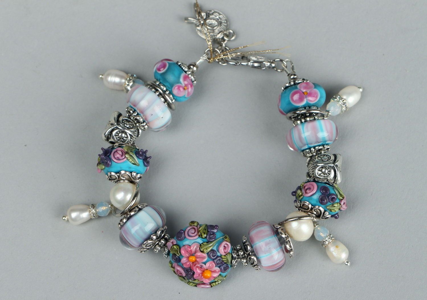 Bracelet en verre avec perles Jardin de paradis photo 3