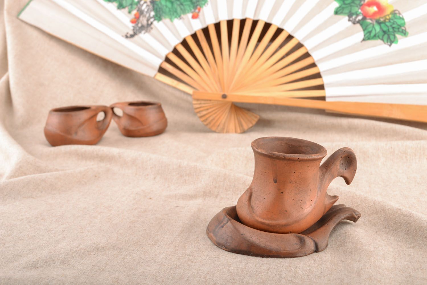 Keramik Tasse mit Unterteller foto 5
