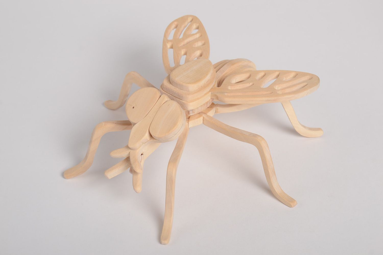 Figurine Insecte en bois fait main Statuette déco mouche Décoration maison photo 2