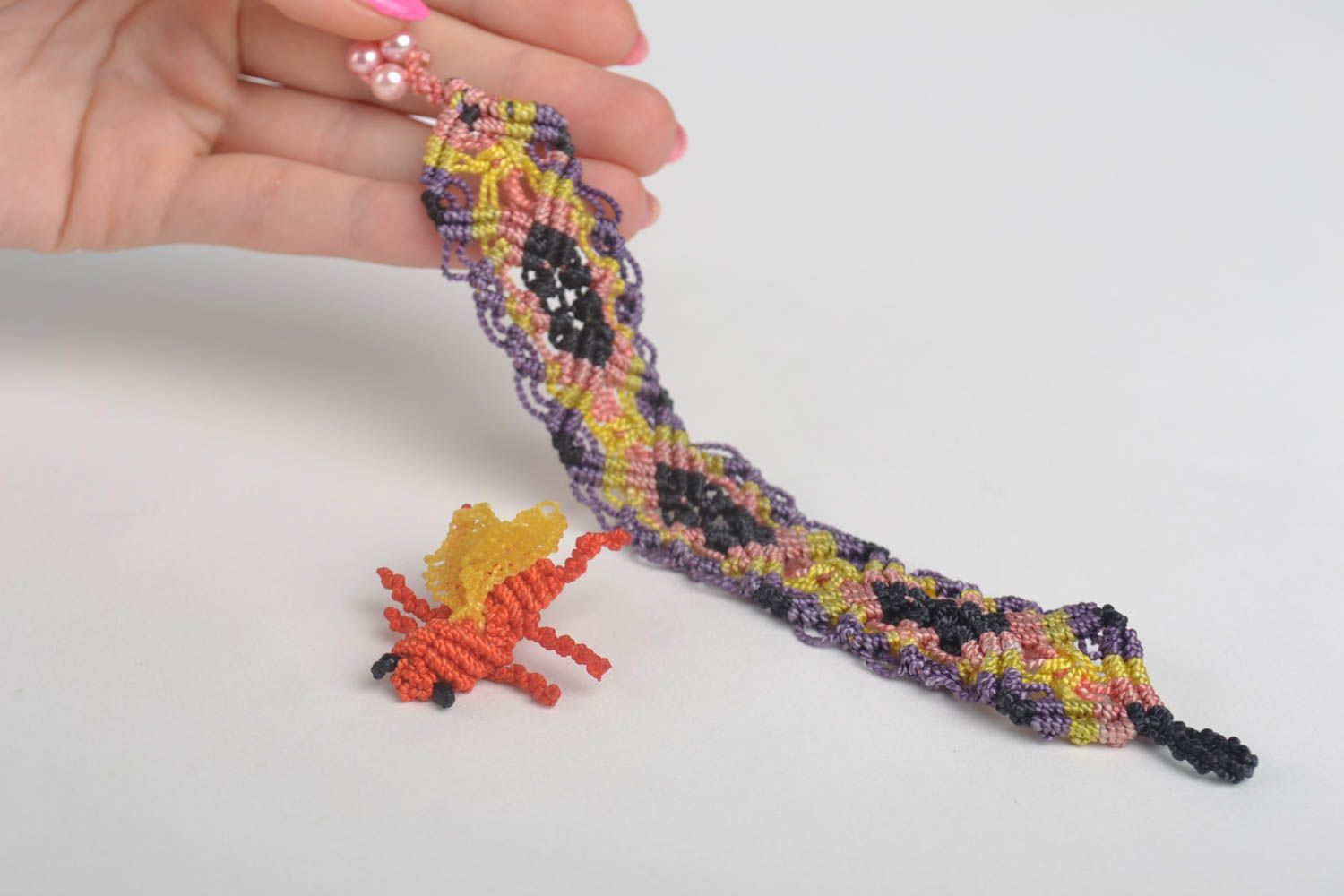 Handmade Damen Accessoires geflochtenes Armband Brosche Tier schön für Frauen foto 5