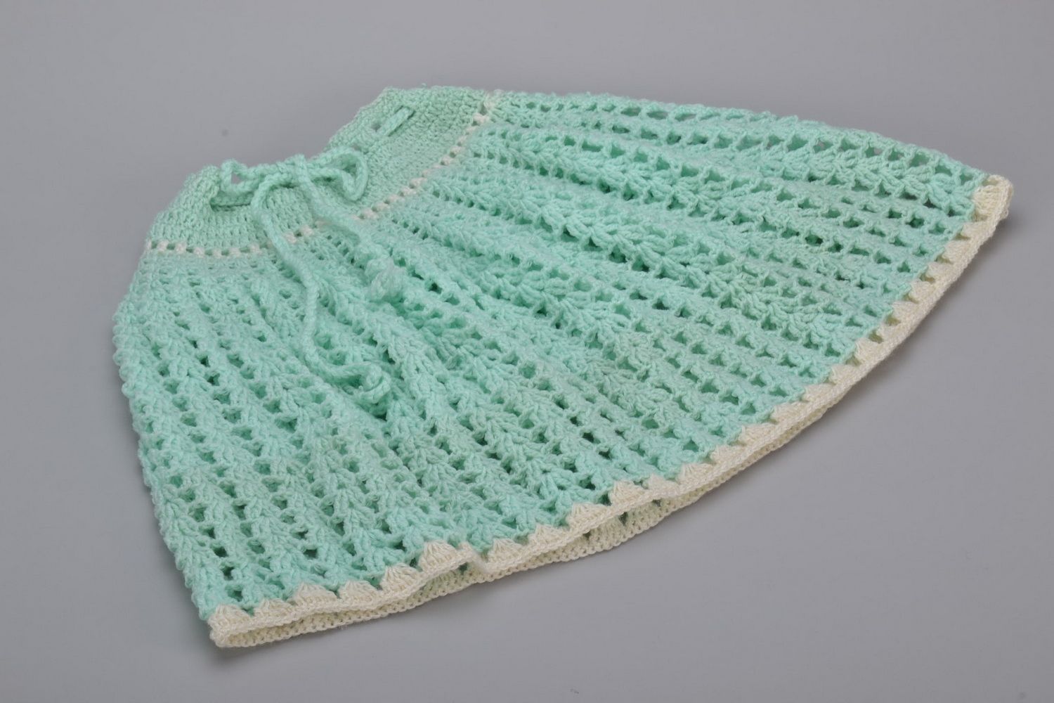 Jupe tricotée au crochet couleur menthe photo 1