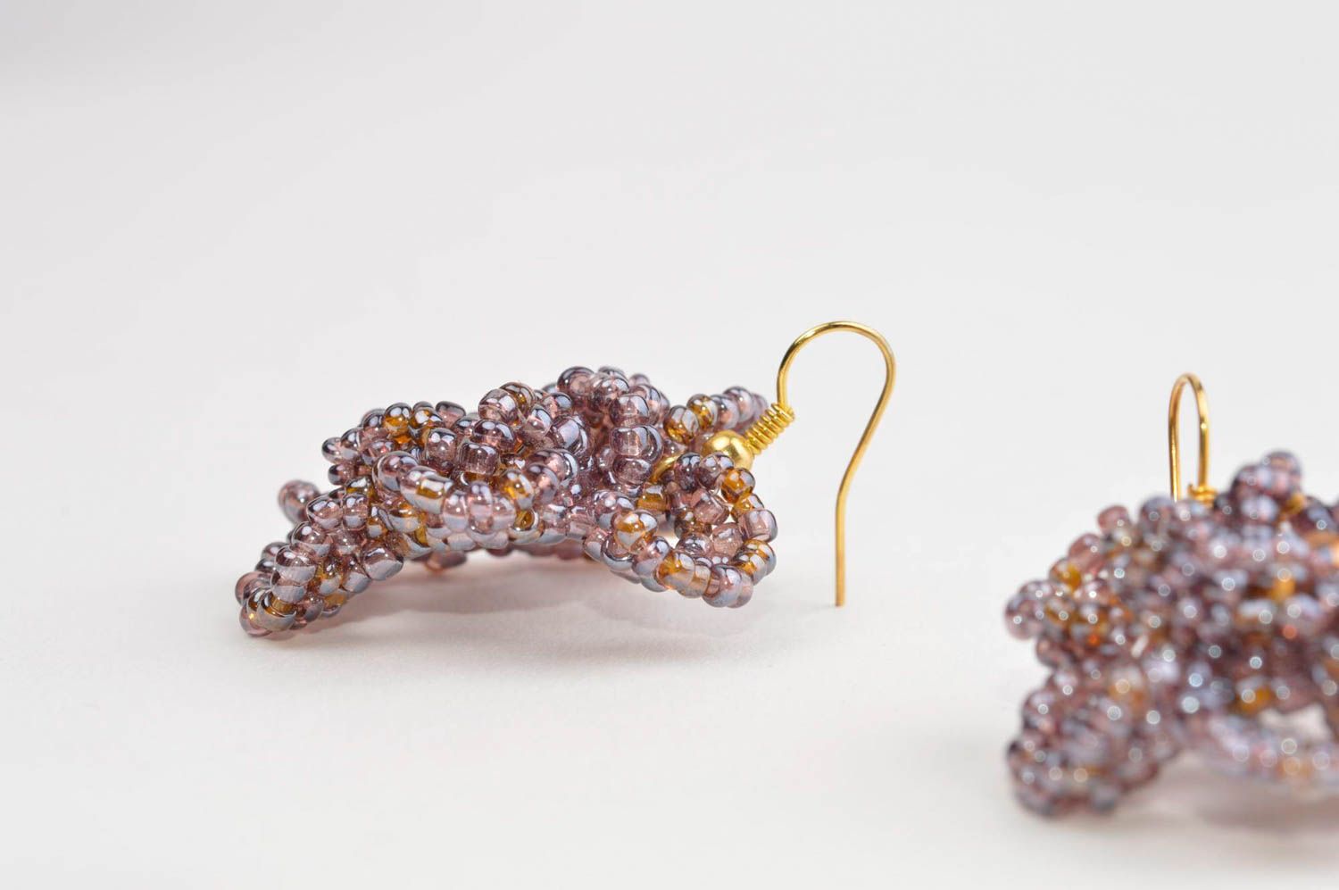 Handmade designer beaded earrings unusual stylish earrings elegant jewelry photo 3