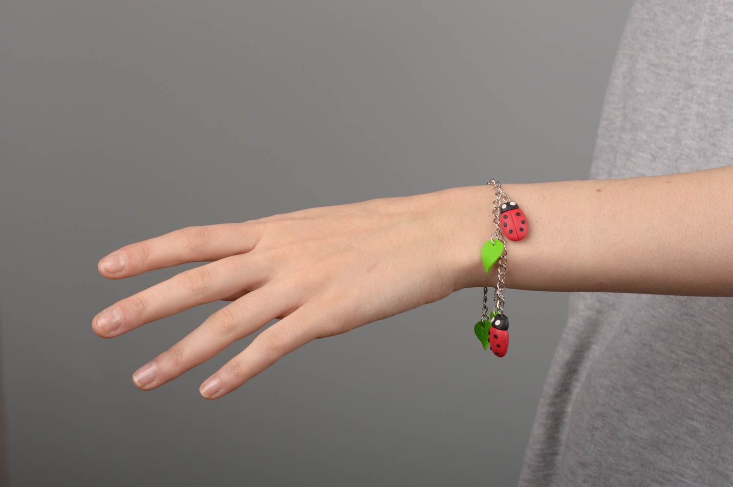 Bracelet chaîne Bijou fait main en pâte polymère Accessoire femme cadeau photo 5