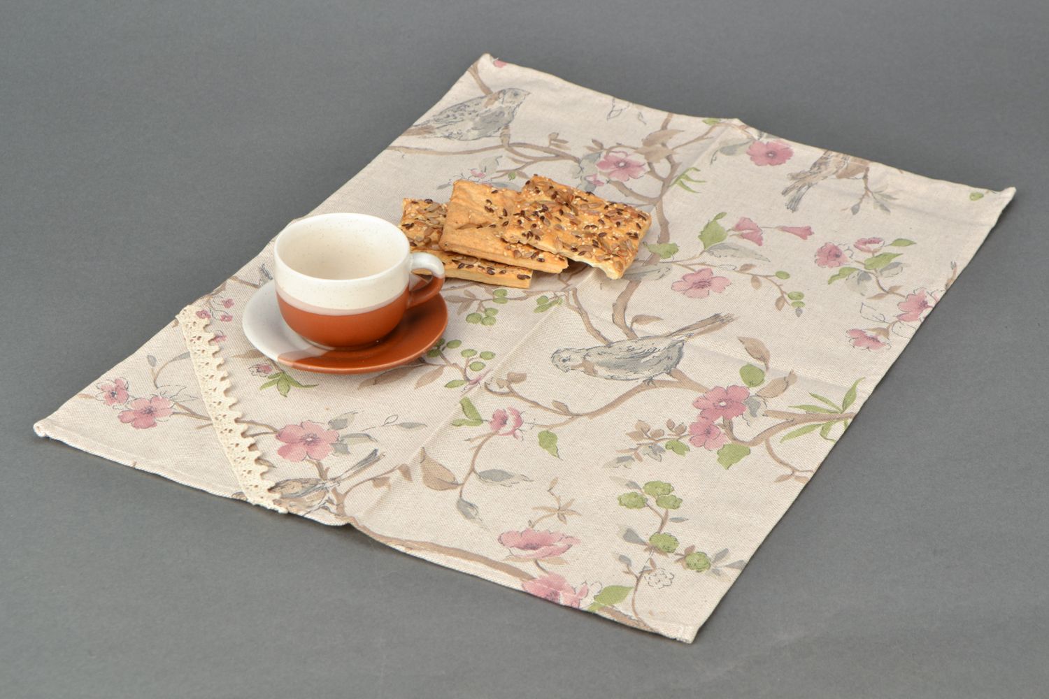 Beautiful decorative napkin made of cotton and polyamide photo 1