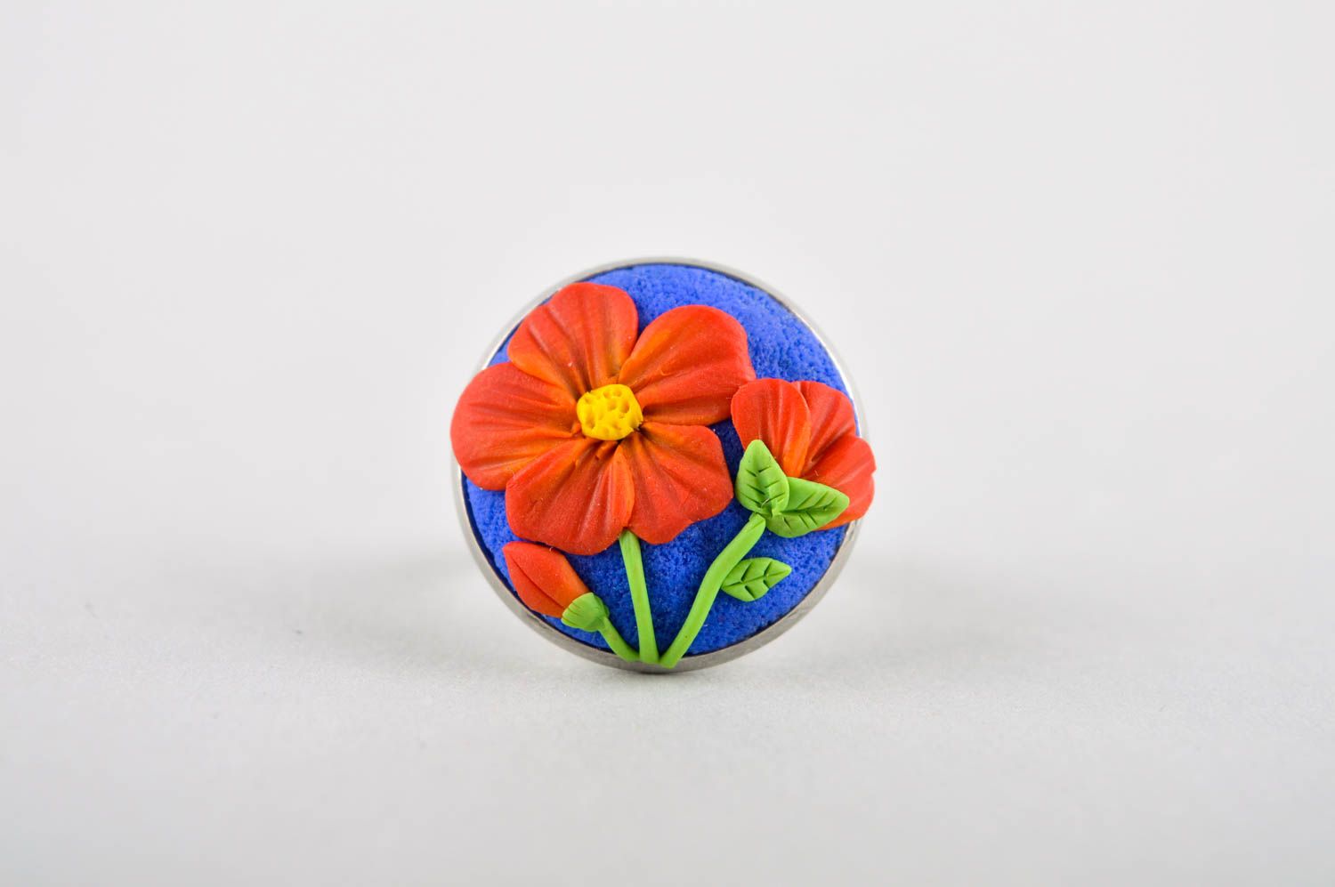 Кольцо ручной работы кольцо для девушек украшение из полимерной глины авторское фото 3