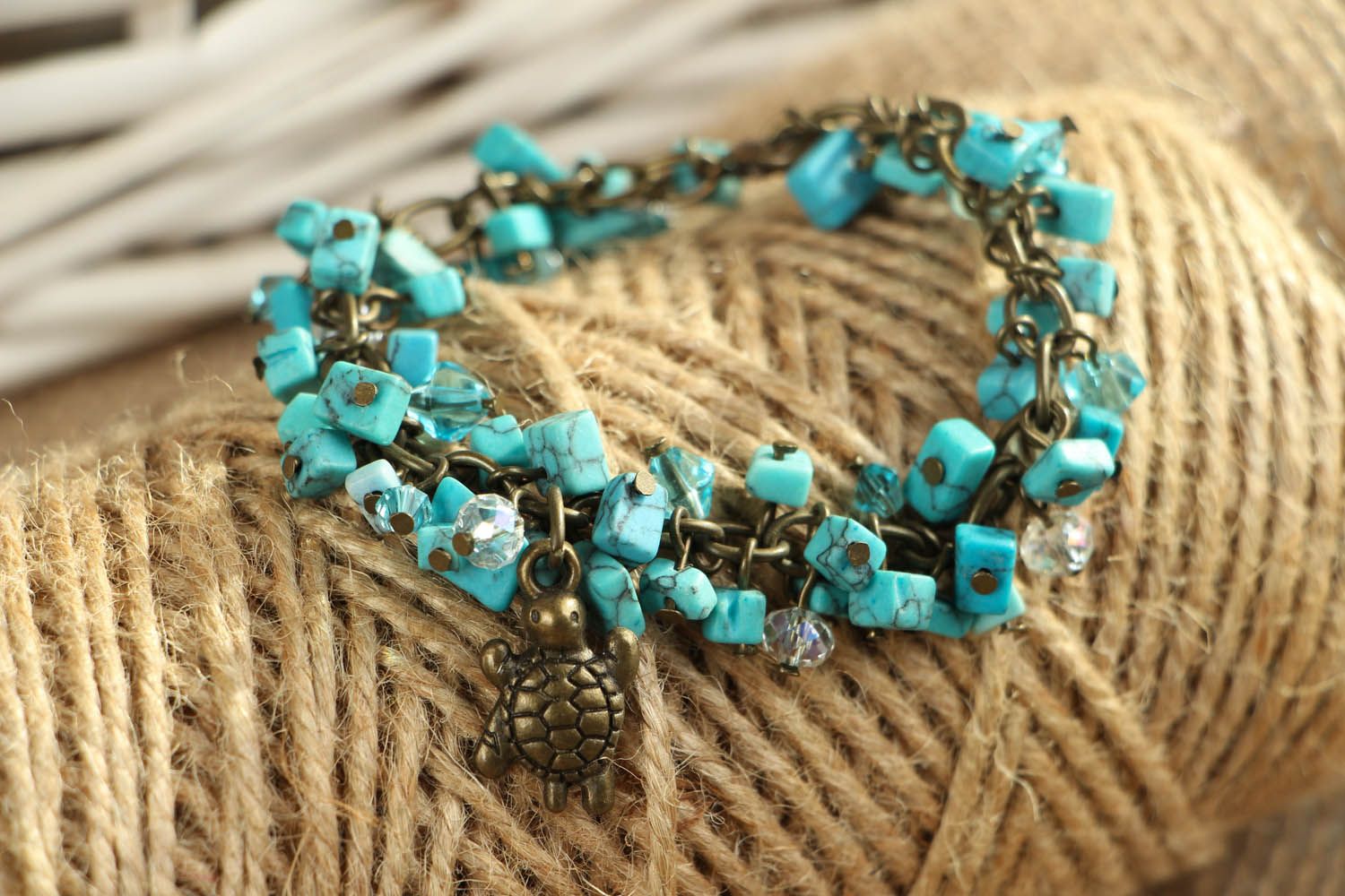 Bracelet with turquoise and crystal photo 4