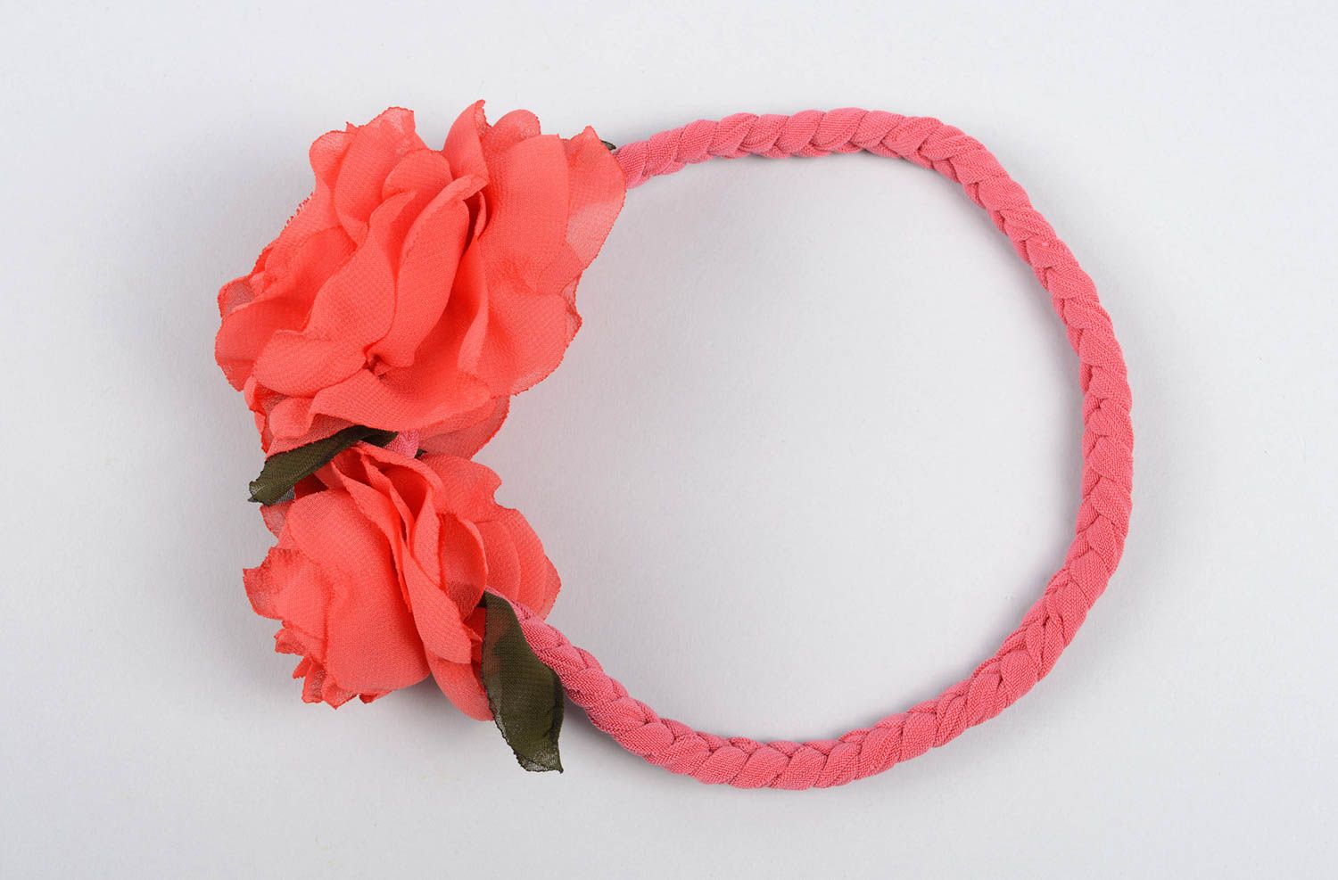 Rotes Haarband mit Blume handmade Designer Schmuck Accessoire für Haare  foto 4